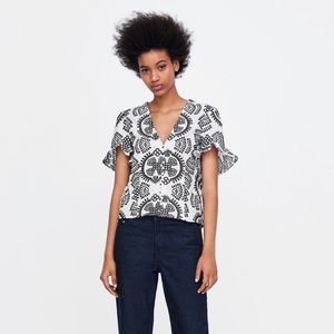 Zara embroidered top